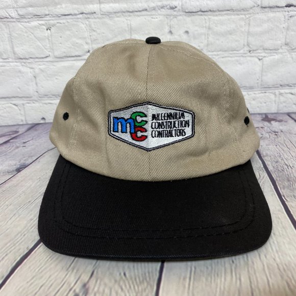 Vintage Hat Cap Strap Back Brown Black MCC Millennium Construction Contractors - Picture 5 of 8
